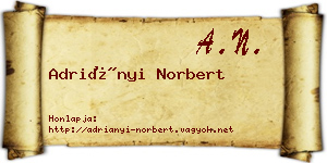 Adriányi Norbert névjegykártya