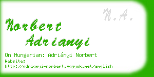 norbert adrianyi business card